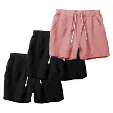 Imagem de Kit 3 Bermudas Masculinas Linho Short Moda Casual Ajuste Perfeito e Estilo-Masculino