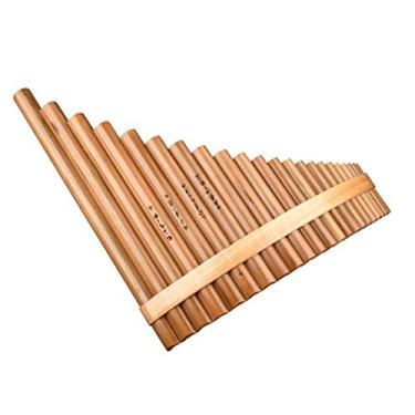 Imagem de Flauta de bambu amargo natural com 22 tubos C D F G chave tubo de madeira instrumento musical