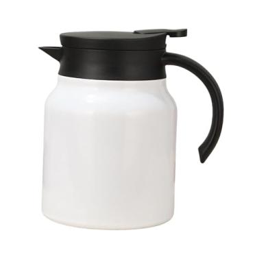 Imagem de predolo Chaleira elétrica com isolamento a vácuo, cafeteira com infusor, jarra térmica para água quente, ideal para sala de estar, Branco