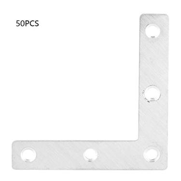 Imagem de Conector de placa de canto em forma de L de aço inoxidável Acessórios para móveis pesados ​​Suportes de hardware para prateleiras de armários Projetos de marcenaria 50 unidades 1 (80mm)