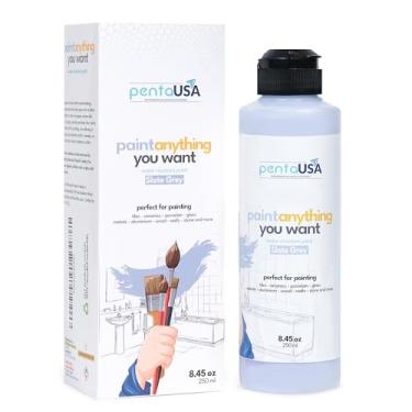 Imagem de PENTAUSA Tinta multifuncional - cinza ardósia, tinta impermeável para banheiro, banheira, azulejo, pia, armários de cozinha, bancadas, superfície molhada, 240 ml