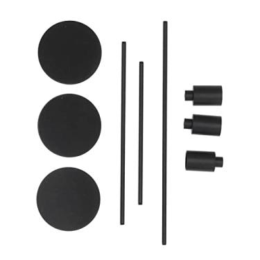 Imagem de Castiçal preto suporte de vela alto conjunto de 3 preto fosco metal ferro forjado cônico decorações de festa de casamento