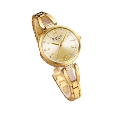 Imagem de Relógio De Quartzo Feminino Dourado 30mm Curren 9092 Luxuoso Com Diama
