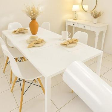 Imagem de Adesivo Vinil Branco Brilho Laca Laquear Mesa Vidros 5m x 60cm - BG AD