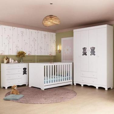 Imagem de Quarto De Bebê Completo Com Berço Americano 3 Em 1 Ternura Multimóveis