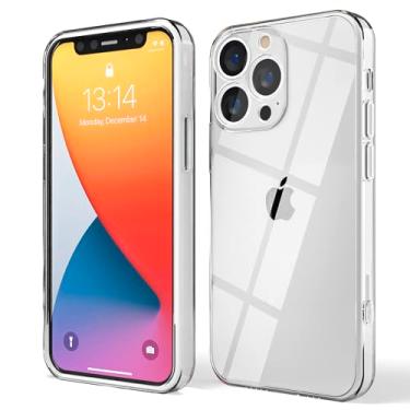 Imagem de Red Ember Capa à prova de choque para iPhone, capa protetora ultrafina de silicone líquido acabamento fosco com forro de microfibra macio antiarranhões (transparente, iPhone 13 Pro)