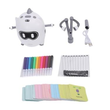 Imagem de Jectse Robô de Desenho Inteligente para Crianças, Brinquedo Educacional de Aprendizagem de Arte Com 100 Cartões Padrão, Com Reconhecimento de Câmera para Crianças de 3 a 10 Anos