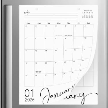 Imagem de Calendário magnético para geladeira – janeiro de 2024 a junho de 2025 | Calendário de vegetação 2024-2025, calendário mensal de 33,5 x 28 cm para geladeira | Calendário magnético de geladeira de 18 meses | Blocos grandes de escrita com feriados, perfeito para casa, escritório e escola