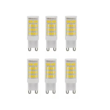 Imagem de Kit com 6 Lâmpadas Halopin G9 Led 5W 3000K ou 6000K - Genérica, Branco