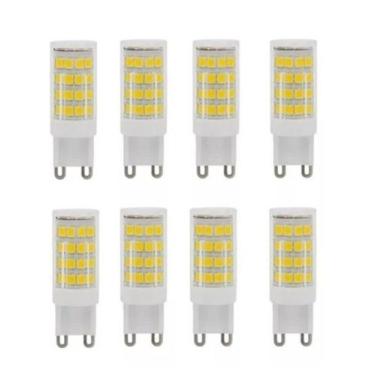 Imagem de Kit com 8 Lâmpadas Halopin G9 Led 5W 3000K ou 6000K - Genérica, Branco