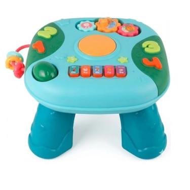 Imagem de Mesa de Atividades Musical Educativa Infantil Teclado com Notas e Sons de Animais, Melodias, Engrenagens, Luzes, Aprendizado Sensorial, Coordenação Motora e Reconhecimento de Sons e Cores - 1+ ano