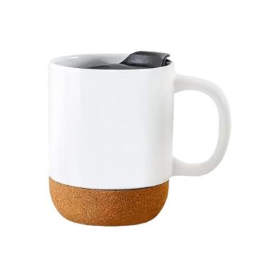 Imagem de ZREGGUR Conjunto de canecas de café, xícaras de café de cerâmica de 425 g com alça confortável e almofada de cortiça inferior, xícaras de chá grandes para café, sopa, latte, conjunto de canecas