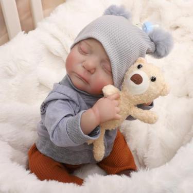 Imagem de Bebê Reborn Boneco Silicone Menino Realista Pintado Original 48cm Veado