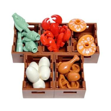 Imagem de Blocos De Montar De Frutos Do Mar, Carnes, Vegetais, Frutas E Sobremes