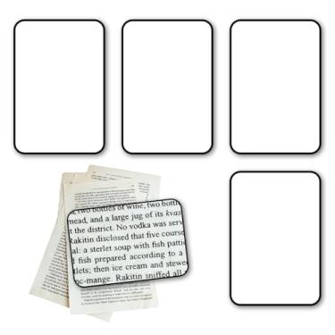 Imagem de 4 peças de folha de aumento de página, 3 lentes Fresnel leves, lupa de marcador de página para idosos e baixa visão, leitura de livros, mapas, impressões pequenas