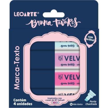 Imagem de Caneta Marca Texto Bruna Tavares 4 Cores com Brilho Estojo - Leonora