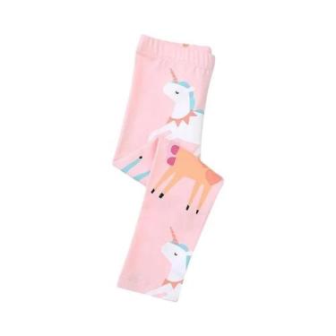 Imagem de Calças Leggings Com Estampa De Unicórnio Para Meninas 2-7T, Calças Ski