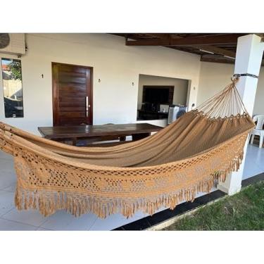 Imagem de Rede de Dormir Descanso Luxo Gigante 4,5m Reforçada para Casa(CARAMELO)