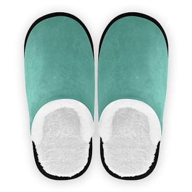 Imagem de Joisal Pantufa feminina leve azul pó para casa tamanho 37 com bolsa de armazenamento, Tartaruga marinha verde, 9-12 US Women/9-12 US Men