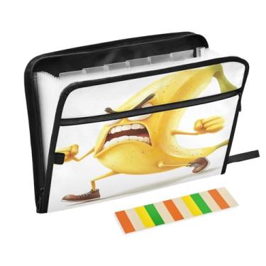 Imagem de Pasta de arquivo de acordeão de banana com desenho animado A4 tamanho carta pastas expansíveis para documentos, pasta com bolsos