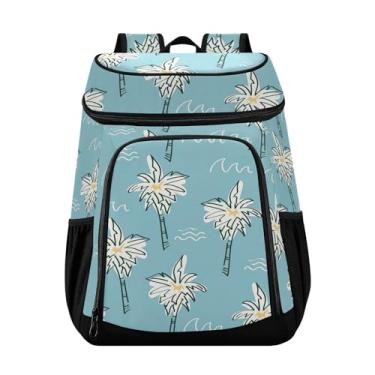 Imagem de Mochila divertida de praia com palmeira, 36 latas à prova de vazamento, lancheira masculina para almoço, piquenique, viagem, acampamento, caminhada
