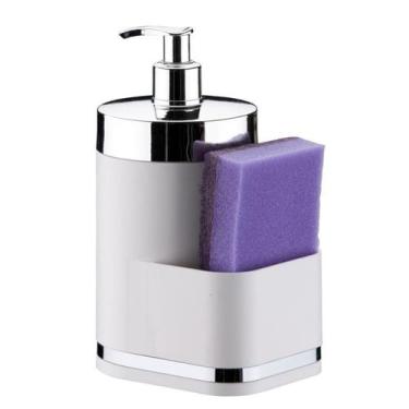 Imagem de Dispenser Porta Detergente 500ml Com Suporte Para Esponja Organizador 