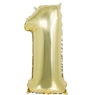 Imagem de BALAO METALIZADO C/CANUDO 16" OURO BRANCO NUMERO 1