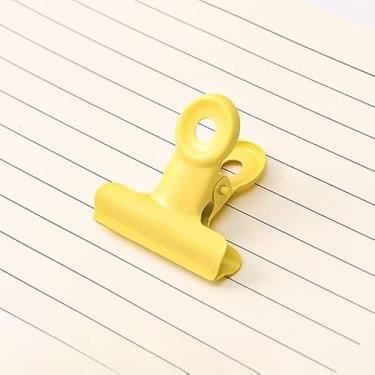 Imagem de 10 peças/lote de porta-documentos rosa retrô com clipe de metal, para armazenamento de recibos no escritório e uma pasta especial para exames (amarelo)