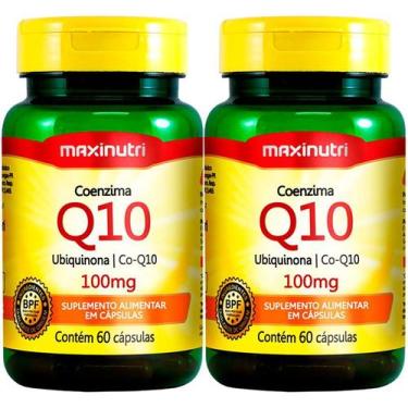 Imagem de 2 pote coenzima q10 (ubiquinona) 100mg 60cps maxinutri