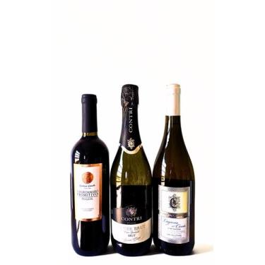 Imagem de 3 Vinhos Italianos, Espumante, Branco e Tinto 750ml - Luciano Contri, 