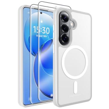 Imagem de MOZOTER Capa para Samsung Galaxy S26 Plus com suporte, [compatível com Magsafe] [2 protetores de tela], proteção de nível militar, capa magnética para celular para Samsung Galaxy S26 Plus