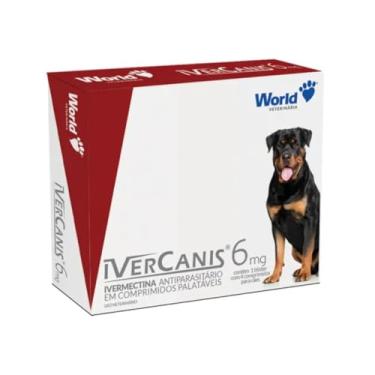 Imagem de 4 Remédios Comprimidos Ivercanis 6mg Sarna Cães 15 30kg Tratamento Antipulgas Carrapatos