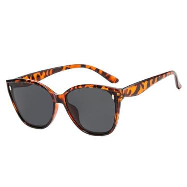 Imagem de Óculos de Sol Feminino e Masculino Jelly Color com Estampa de Leopardo e Rebites, Proteção UV400, Ideal para Esportes ao Ar Livre, Corrida e Ciclismo, Cor Cinza Leopardo