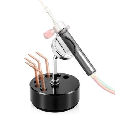 Imagem de Suporte de tocha de joias de acetileno, suporte de tocha de solda de oxigênio antiderrapante resistente com base magnética e 7 orifícios de armazenamento de pontas, organizador estável para joalheiros