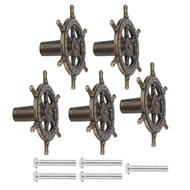 Imagem de Cryfokt Puxador retrô Americano de Gaveta para Porta de Guarda-roupa, Design Durável para Alças de Armário, 5 Peças de Liga de Zinco para Móveis de Cozinha