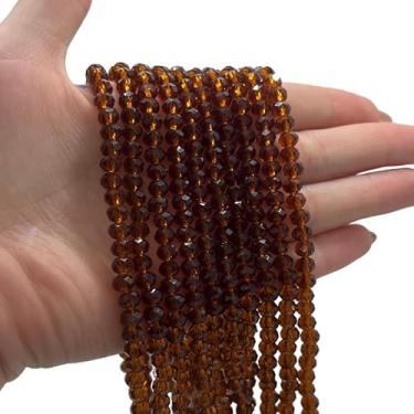 Imagem de Fios de Cristais 6mm para Bijuteria e Artesanato – 10 Fios com ~850 Pedras da Mesma Cor (Marrom)