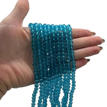 Imagem de Fios de Cristais 6mm para Bijuteria e Artesanato – 10 Fios com ~850 Pedras da Mesma Cor (Azul Cristal)