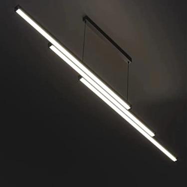 Imagem de Luminária pendente LED dimerizável para sala de jantar, moderna, com controle remoto, altura ajustável, lustre para sala de estar, escritório, mesa de jantar, cozinha e outros ambientes (pre