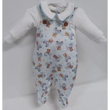 Imagem de Macacão Jardineira Plush Bebê Menino Inverno LessaKids B9267-Masculino