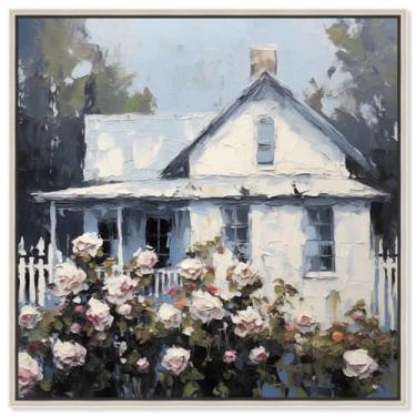 Imagem de Art Remedy Linda tela de arte de paisagem clássica simples para casa, moldura prateada, 61 cm x 61 cm