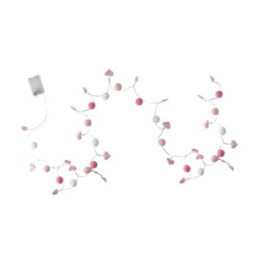 Imagem de Fancyes Luzes de Dia dos Namorados: Decoração romântica com pompons, guirlanda de luzes de fada para festa, quarto infantil e parede.