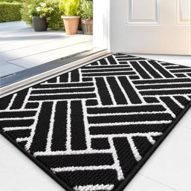 Imagem de OLANLY Tapete de porta interno, 81 x 50 cm, resistente à sujeira e absorvente, tapetes de borracha antiderrapante, capacho de baixo perfil fácil de limpar para entrada, porta da frente e entrada