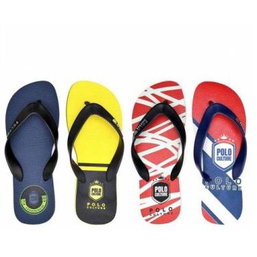 Imagem de Kit 4 Pares Chinelos Masculinos Polo Culture Verão Conforto, 42, Branc