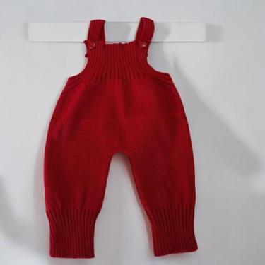 Imagem de Macacão Jardineira Tricô Baby Botões na Alça e Vira no Pé Anti Alérgic