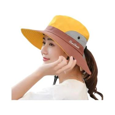 Imagem de Chapéu De Sol Feminino Com Aba Larga, Secagem Rápida, Proteção Solar, 
