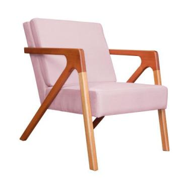 Imagem de Poltrona Luxo Monalisa Suede Cores - DS Estofados, Rosa Bebê