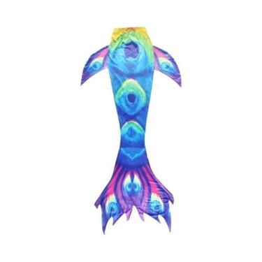 Imagem de Fantasia De Cauda De Sereia Para Meninas, Tecido Altamente Elástico E 