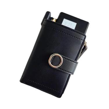 Imagem de Carteira Curta Feminina De PU Com Zíper, Porta-Cartões E Porta-Moedas,