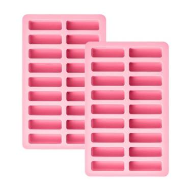 Imagem de 30 formas retangulares pequenas de silicone para doces e chocolate, molde antiaderente para fazer bolo de aniversário, geleia, cubos de gelo, lanches, barras de chocolate, decoração de topo de cupcake