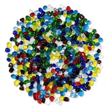Imagem de EDSRDUS 350 g (0,3 kg) pedras de vidro do mar de cores mistas irregulares pedras de vidro lisas para aquário rochas enchimentos de vasos DIY artesanato vasos de plantas decoração de casa pedras de